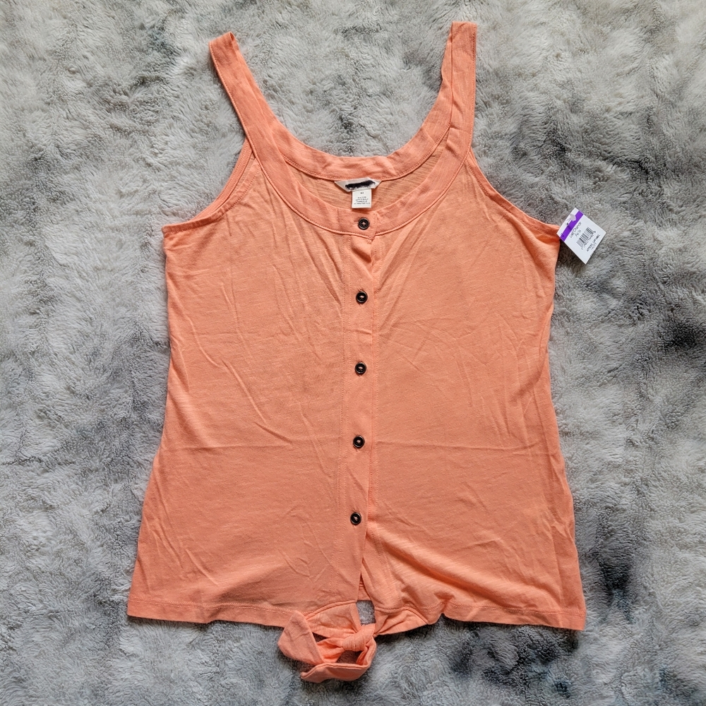 CASLON Women's XS Button Front Tie Tank Top